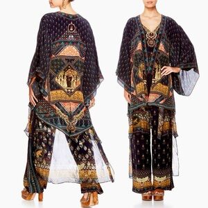 Camilla Crystal Embellished Rayon/ Silk Chiffon Bliss of Bohemia Kimono